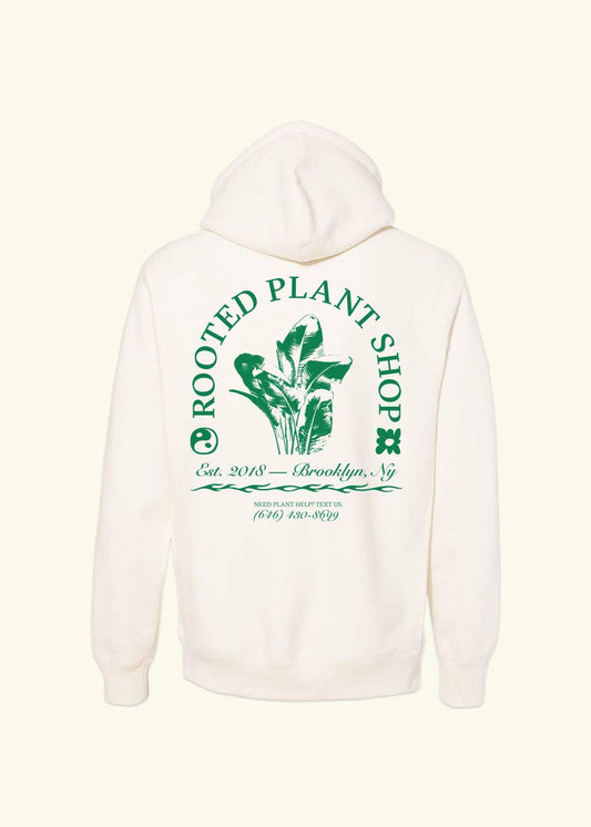 Small Rooted Plant Shop Hoodie Merchandise Rooted Bone