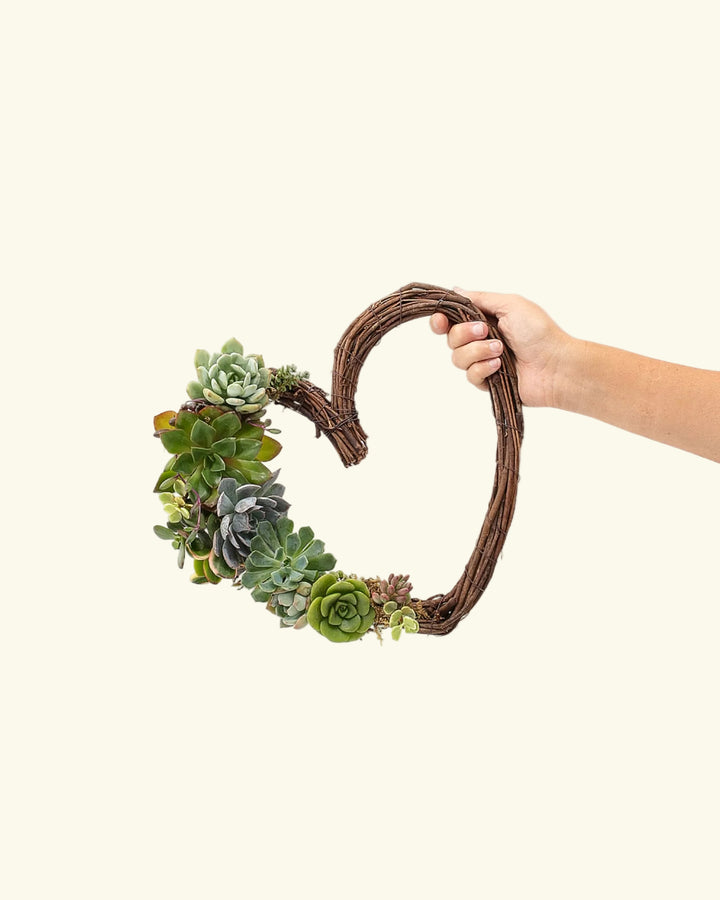Handmade Succulent Heart Wreath